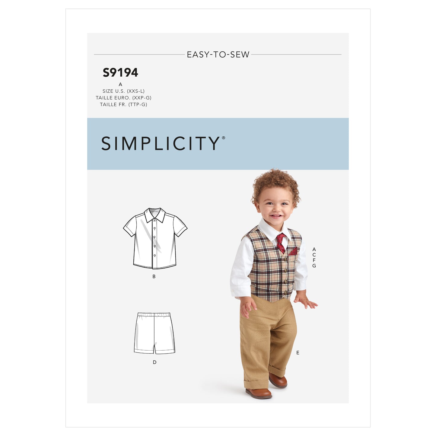 Symønster Simplicity 9194 - Bukse Skjorte Shorts Vester - Baby | Bilde 4