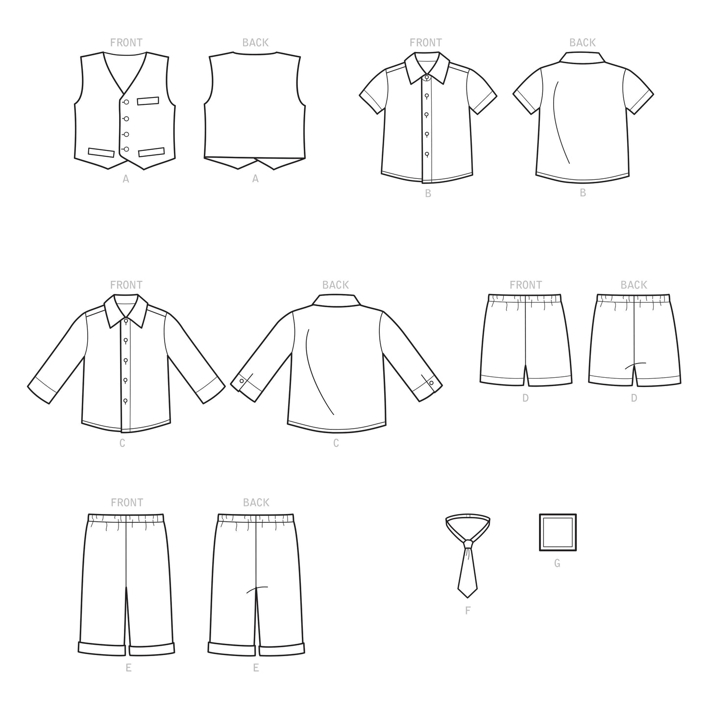 Symønster Simplicity 9194 - Bukse Skjorte Shorts Vester - Baby | Bilde 5