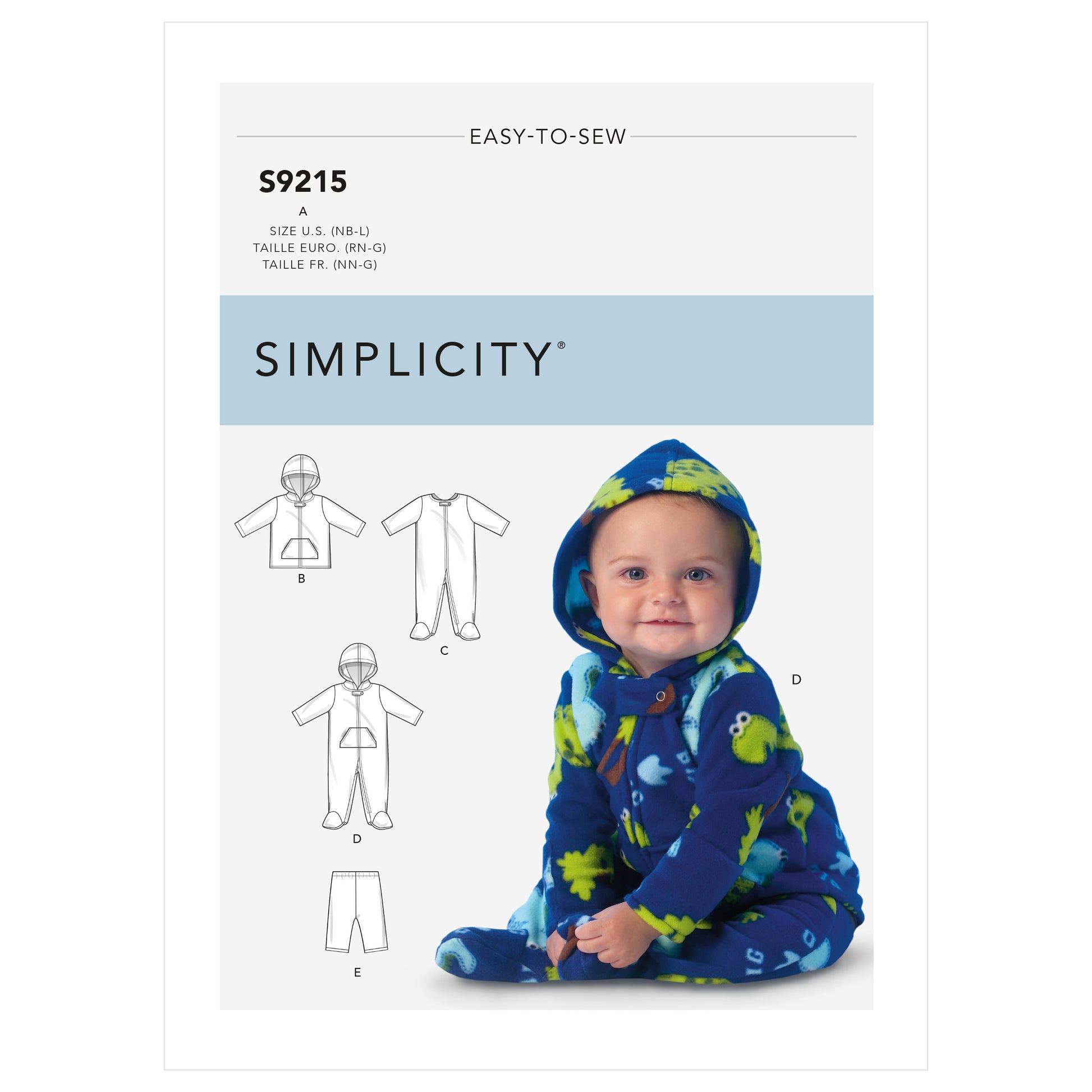 Symønster Simplicity 9215 - Jakke Bukse Buksedrakter - Baby | Bilde 3