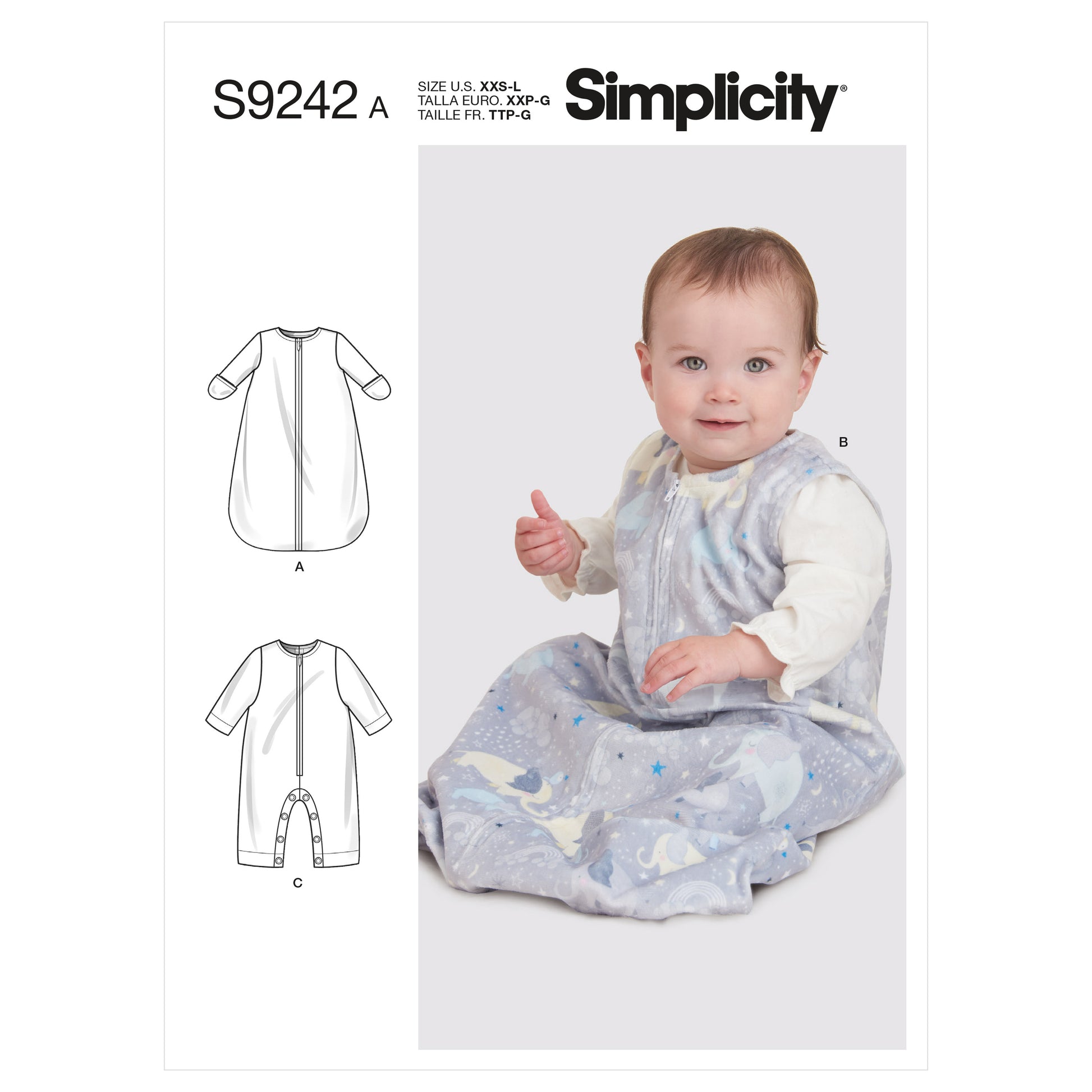 Symønster Simplicity 9242 - Buksedrakter - Baby | Bilde 2
