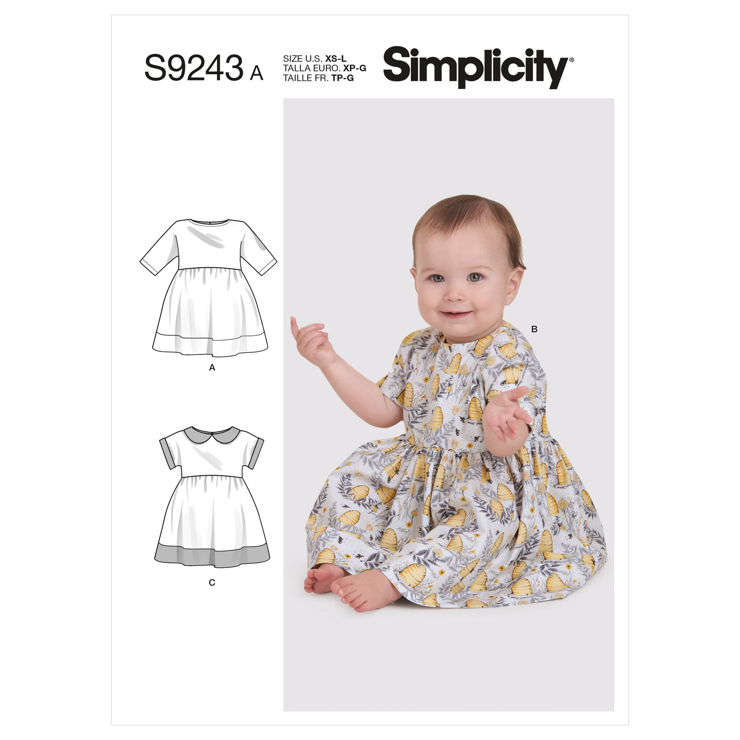 Symønster Simplicity 9243 - Kjole - Baby | Bilde 2
