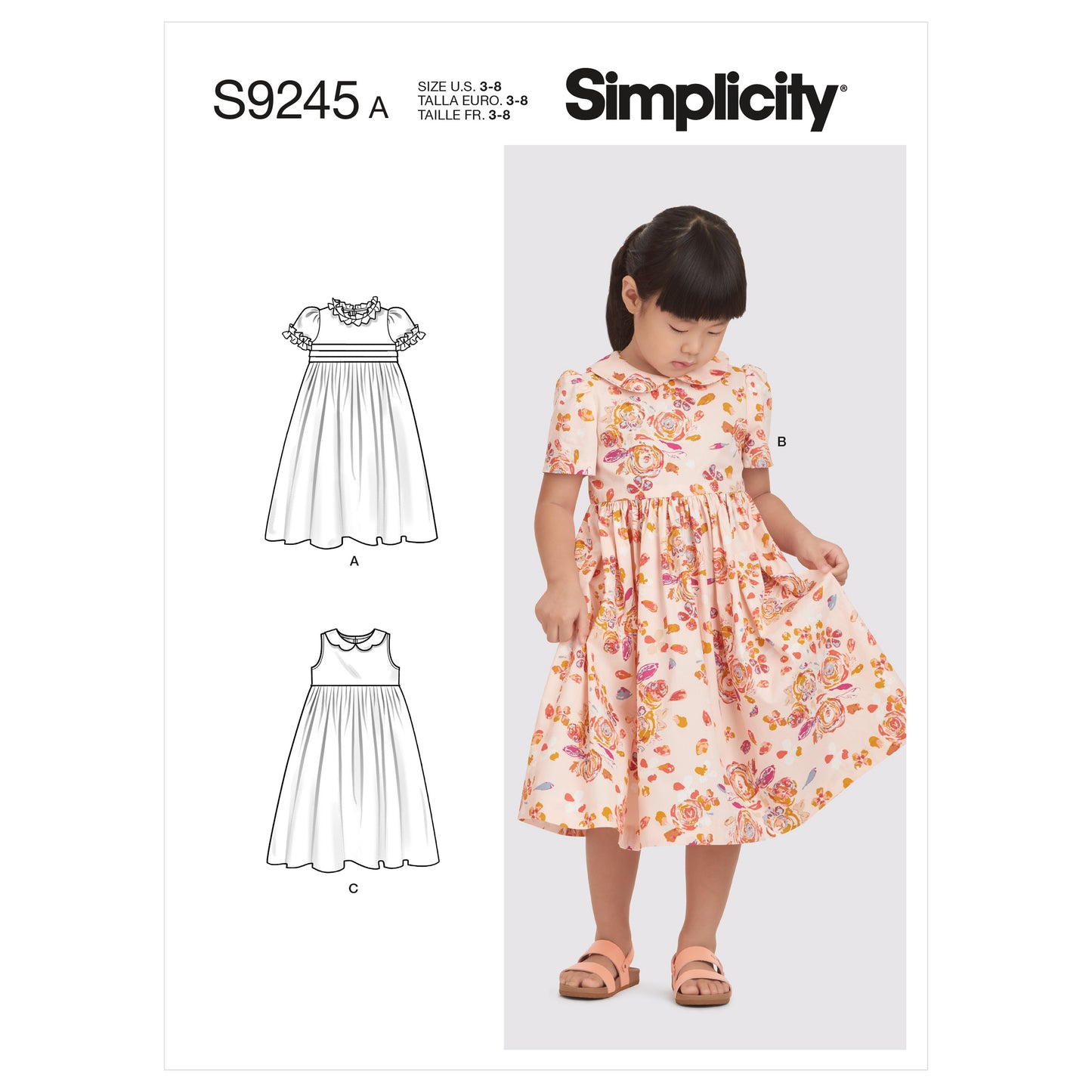 Symønster Simplicity 9245 - Kjole - Jente | Bilde 3