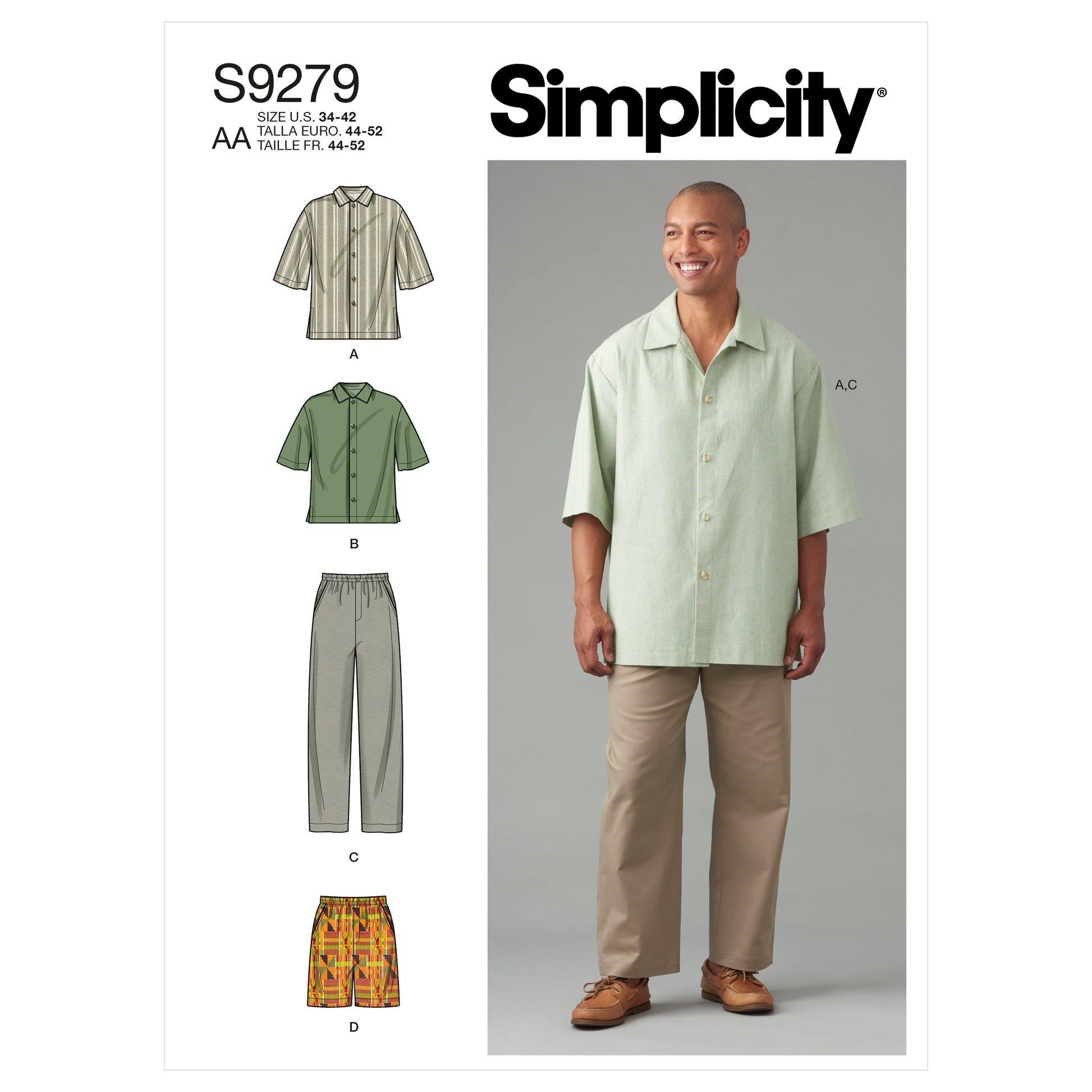 Symønster Simplicity 9279 - Bukse Skjorte Shorts - Herre - Sport | Bilde 6