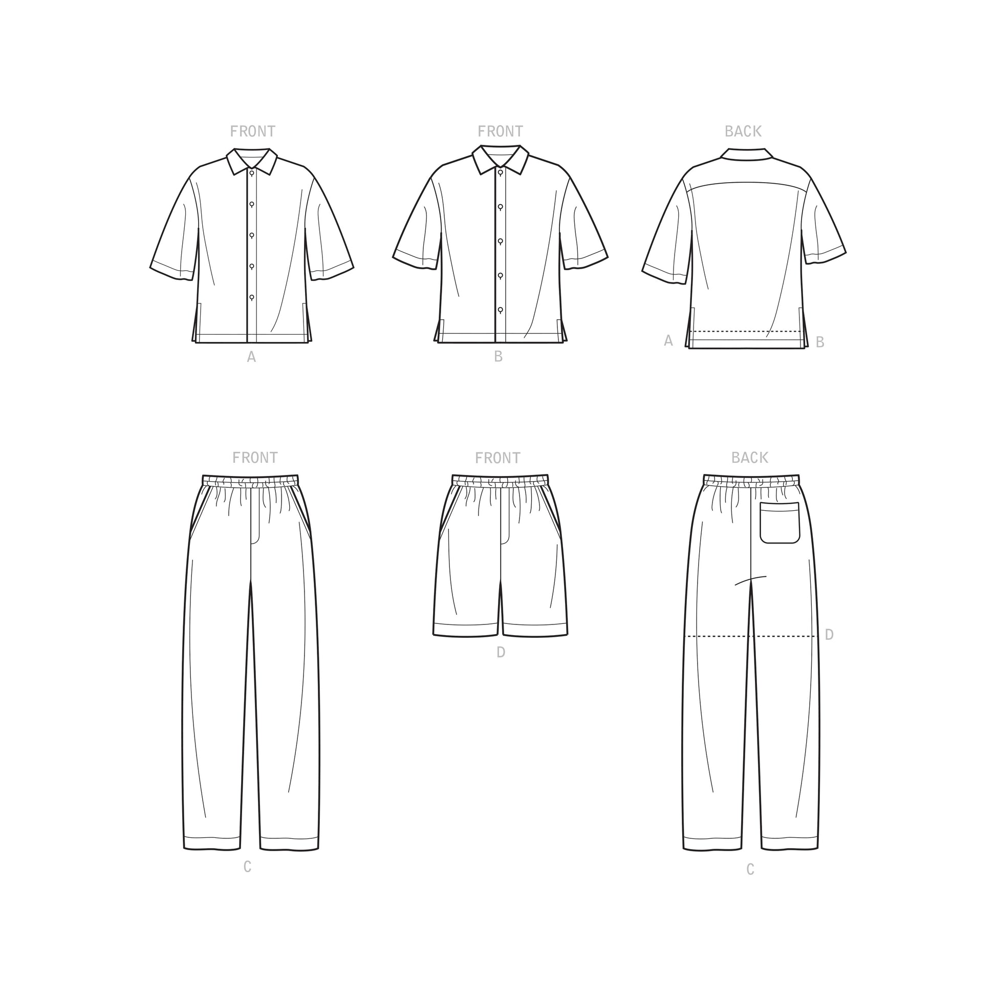 Symønster Simplicity 9279 - Bukse Skjorte Shorts - Herre - Sport | Bilde 8