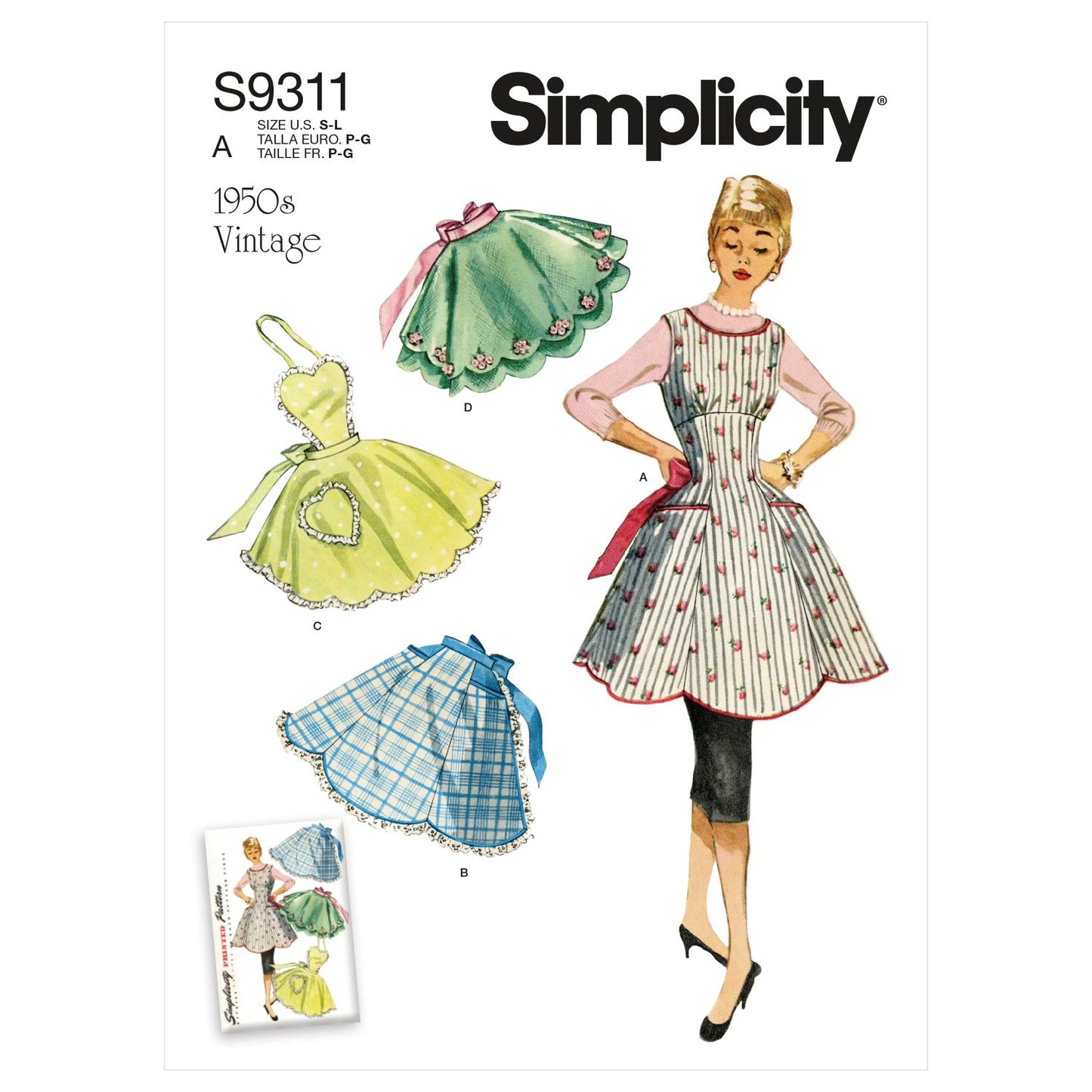 Symønster Simplicity 9311 - Vintage Forkle | Bilde 5