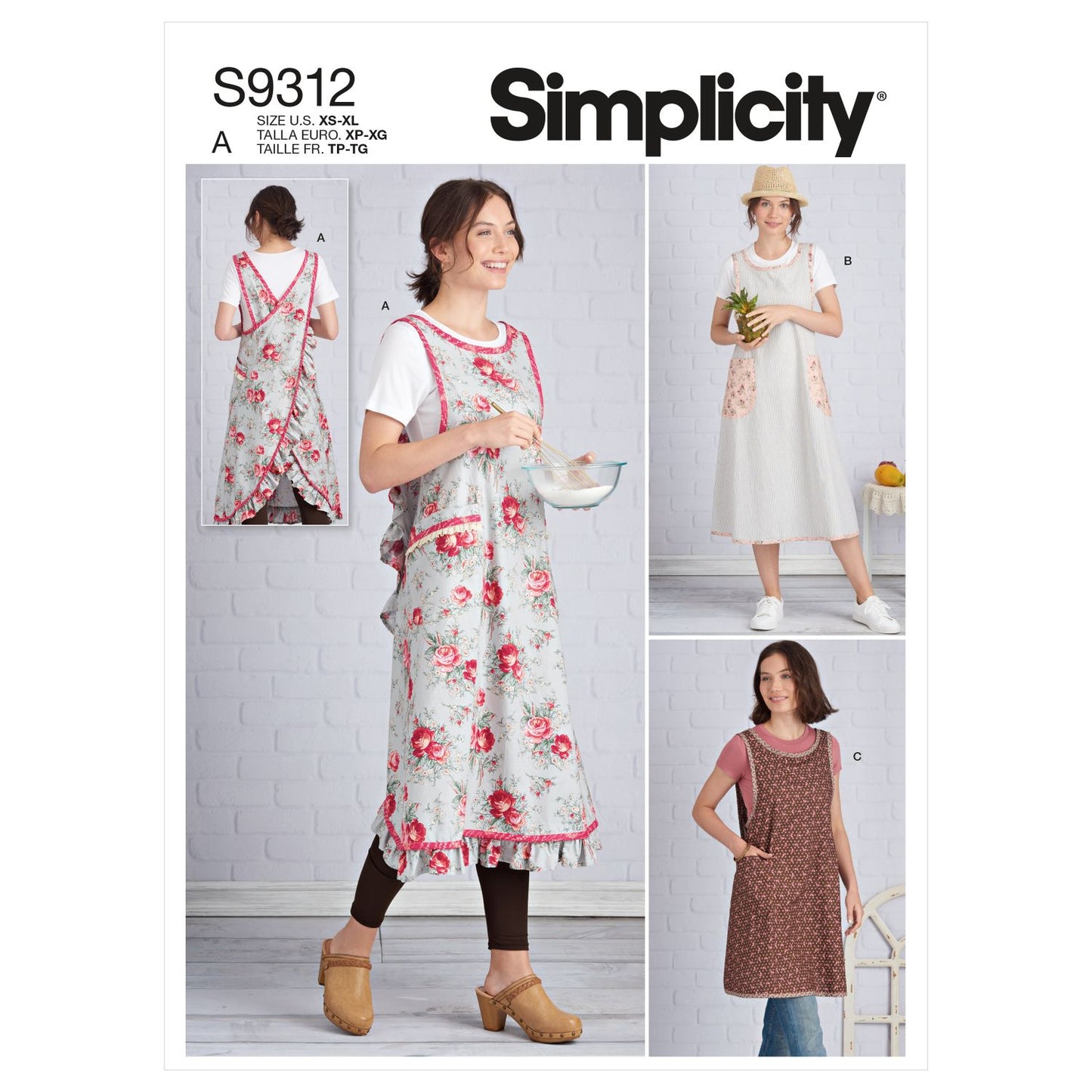 Symønster Simplicity 9312 - Forkle - Dame | Bilde 4