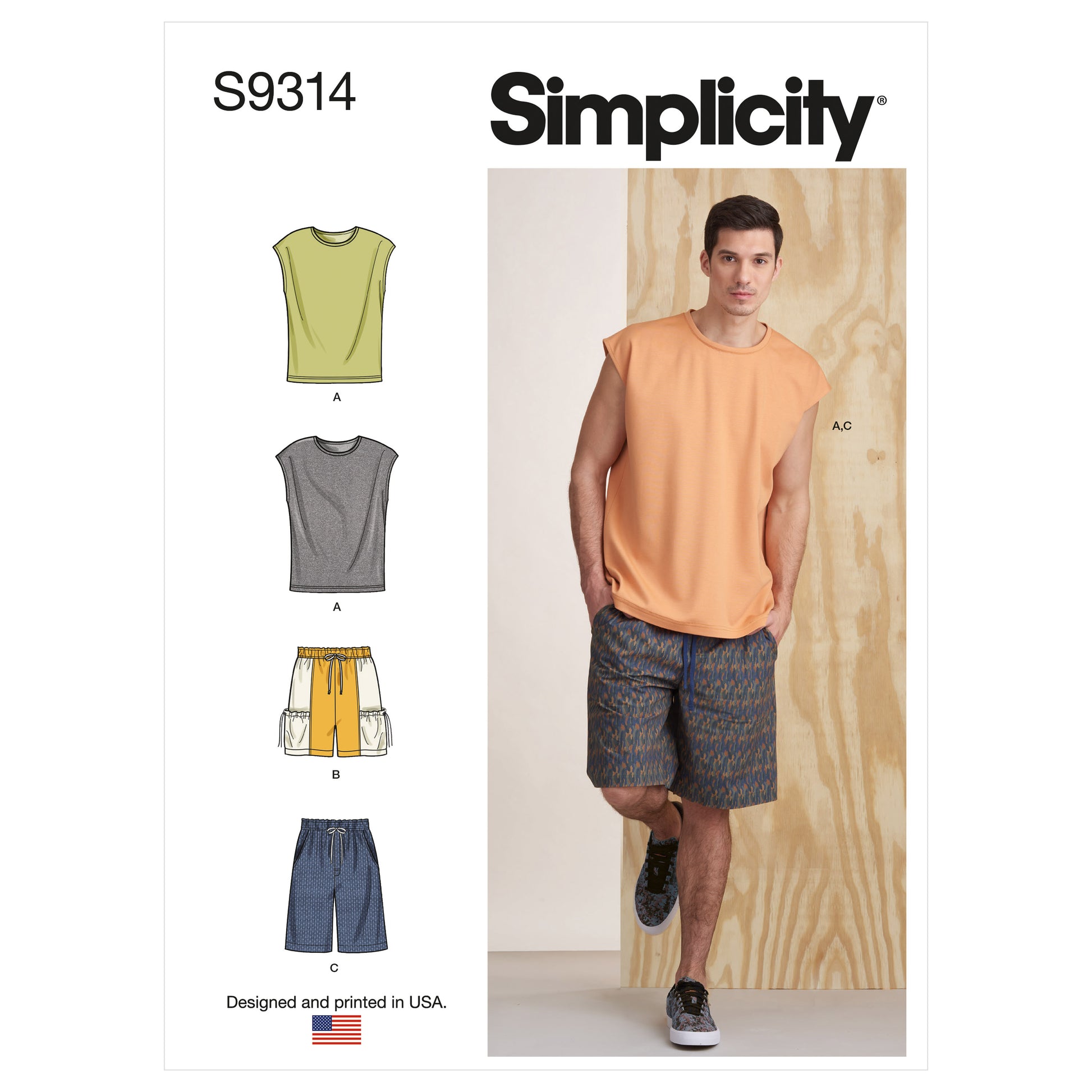 Symønster Simplicity 9314 - Shorts Genser - Herre | Bilde 9