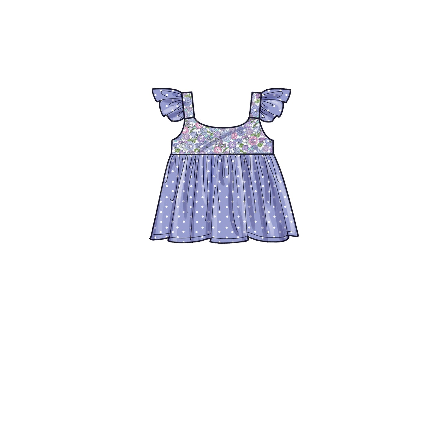 Symønster Simplicity 9317 - Kjole Shorts - Baby | Bilde 4