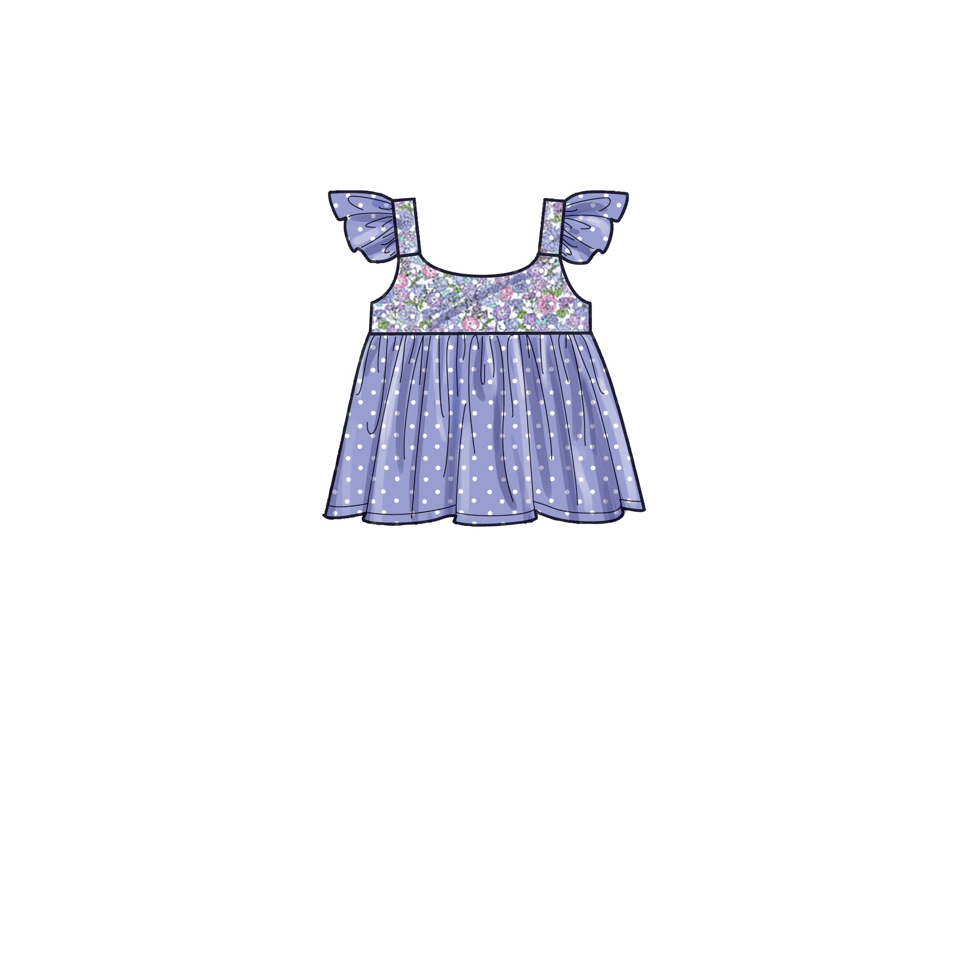 Symønster Simplicity 9317 - Kjole Shorts - Baby | Bilde 4
