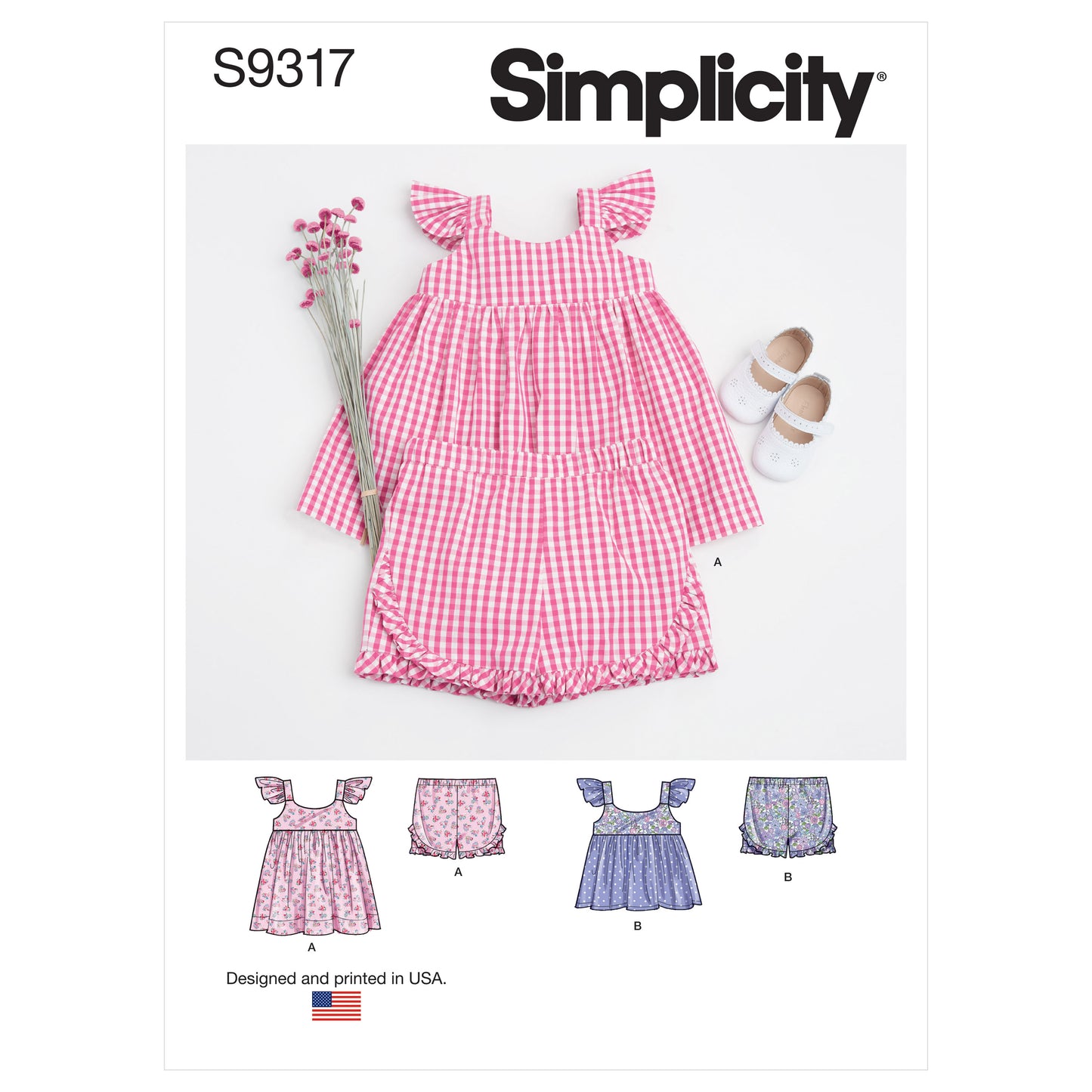 Symønster Simplicity 9317 - Kjole Shorts - Baby | Bilde 7