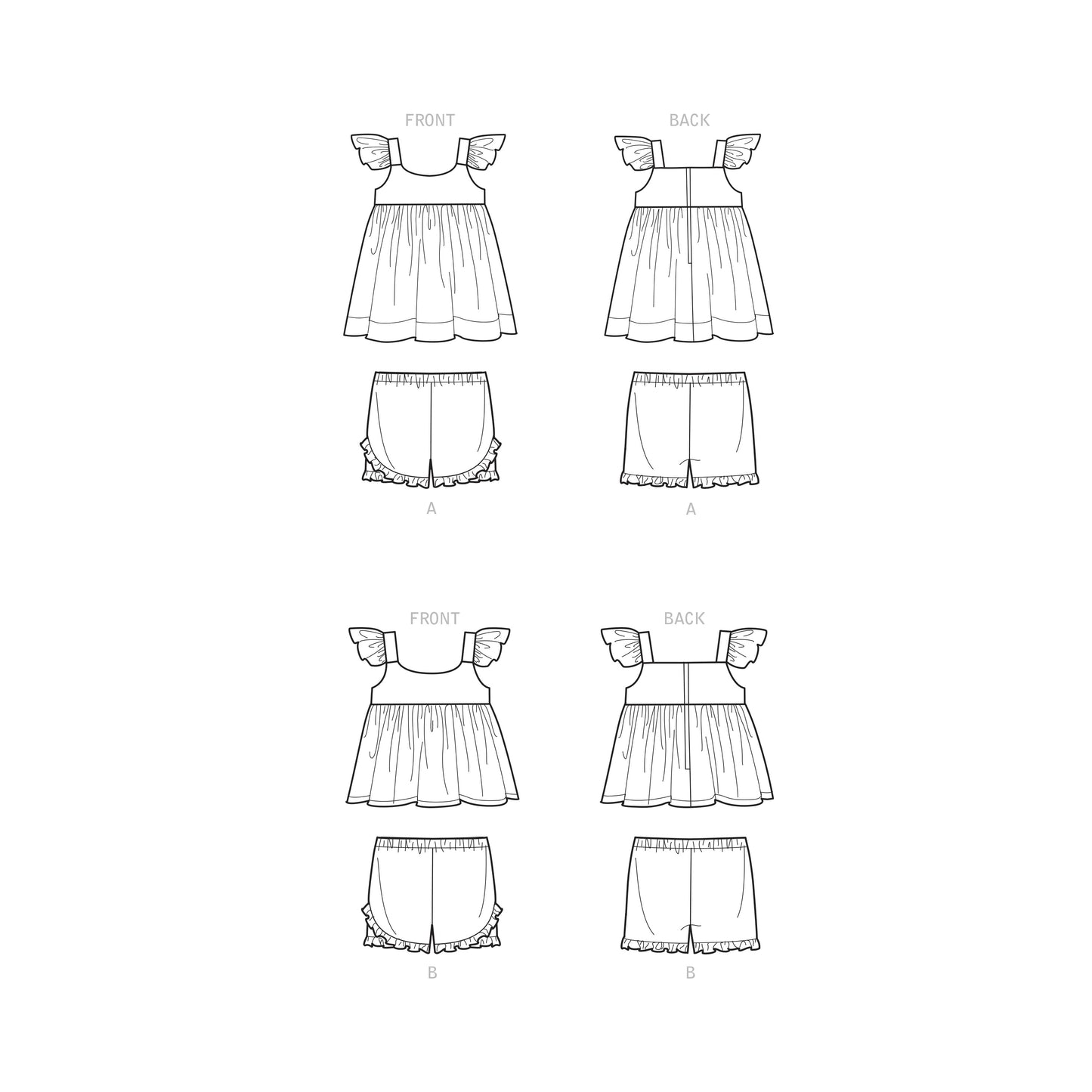 Symønster Simplicity 9317 - Kjole Shorts - Baby | Bilde 8