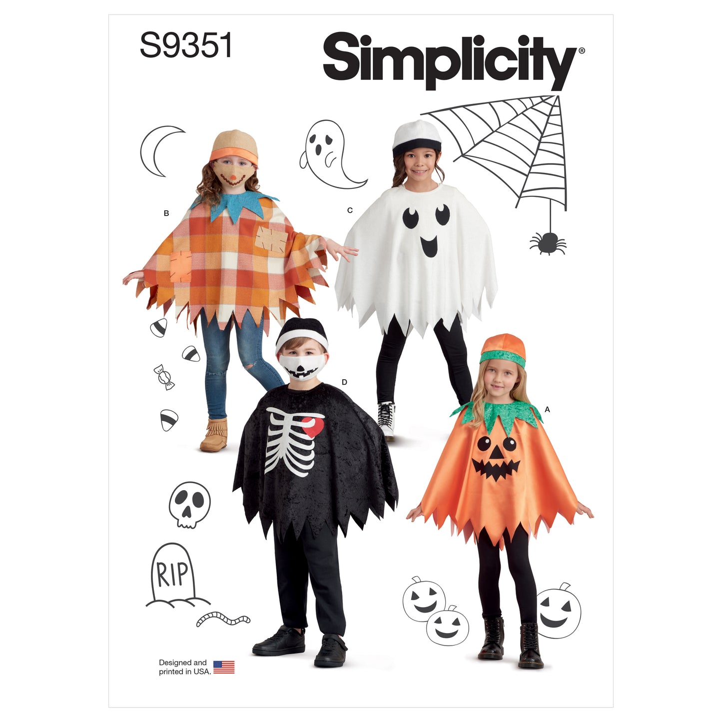 Symønster Simplicity 9351 - Kostyme - Jente Gutt - Karneval | Bilde 8