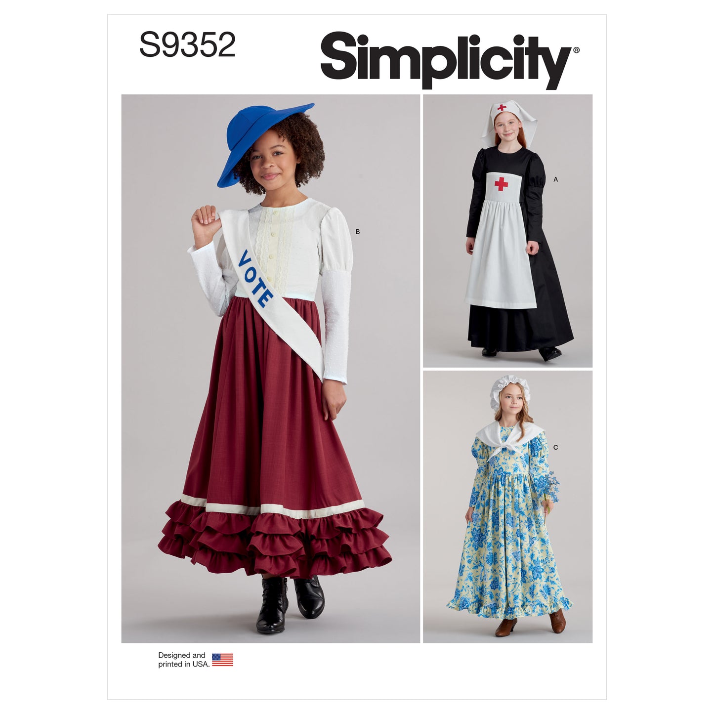 Symønster Simplicity 9352 - Kostyme Historisk kostyme - Jente - Karneval | Bilde 8