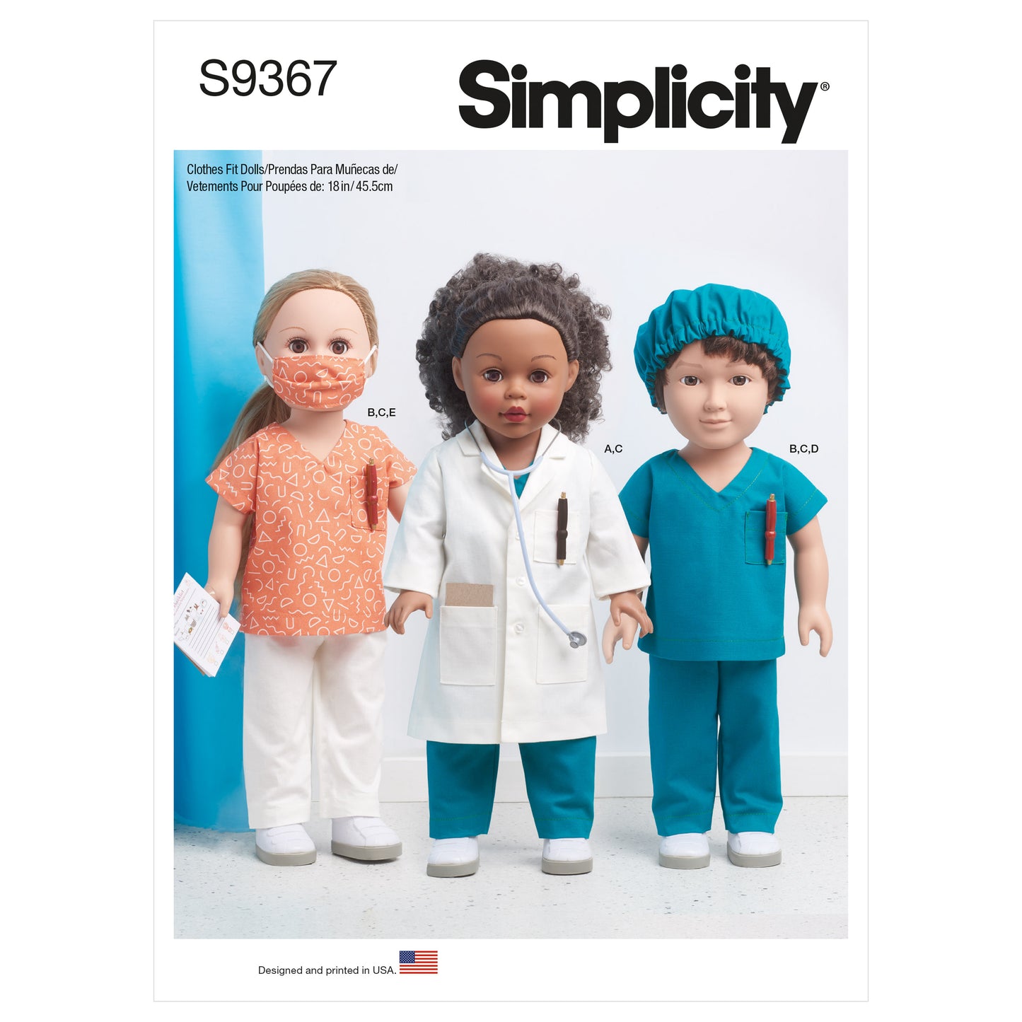 Symønster Simplicity 9367 - Dukkeklær | Bilde 6