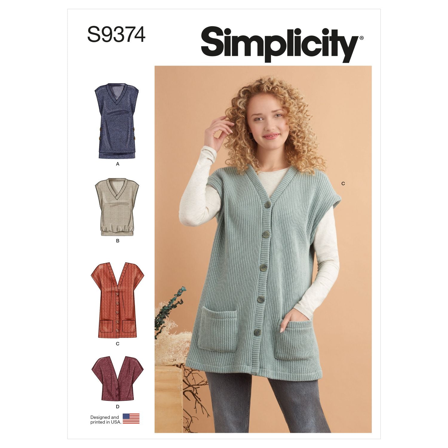 Symønster Simplicity 9374 - Vester - Dame | Bilde 8