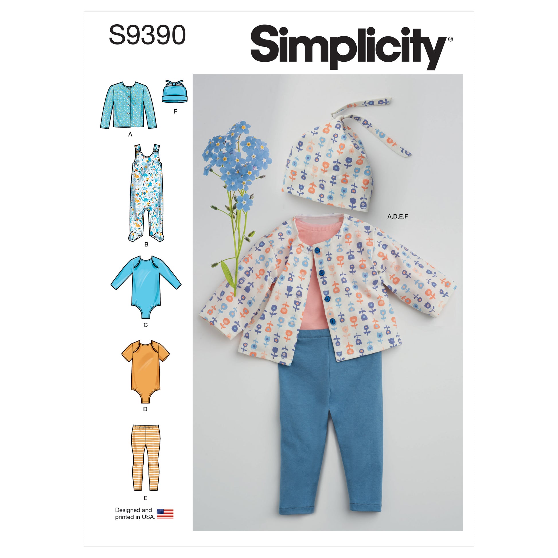 Symønster Simplicity 9390 - Buksedrakter Bukse Genser - Baby | Bilde 8