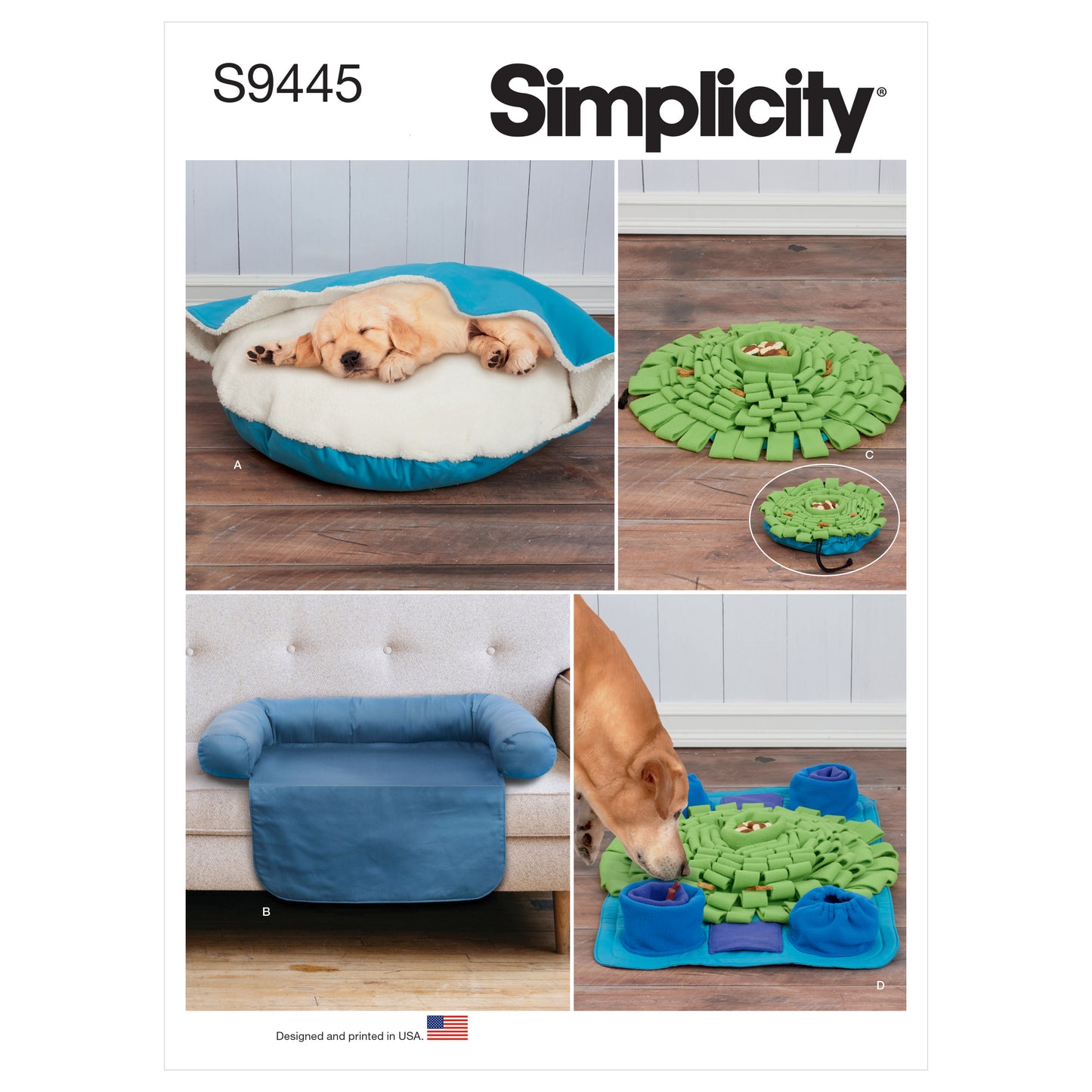 Symønster Simplicity 9445 - Pet Bed in Two Sizes, Chair Cover and Play Mats | Bilde 6