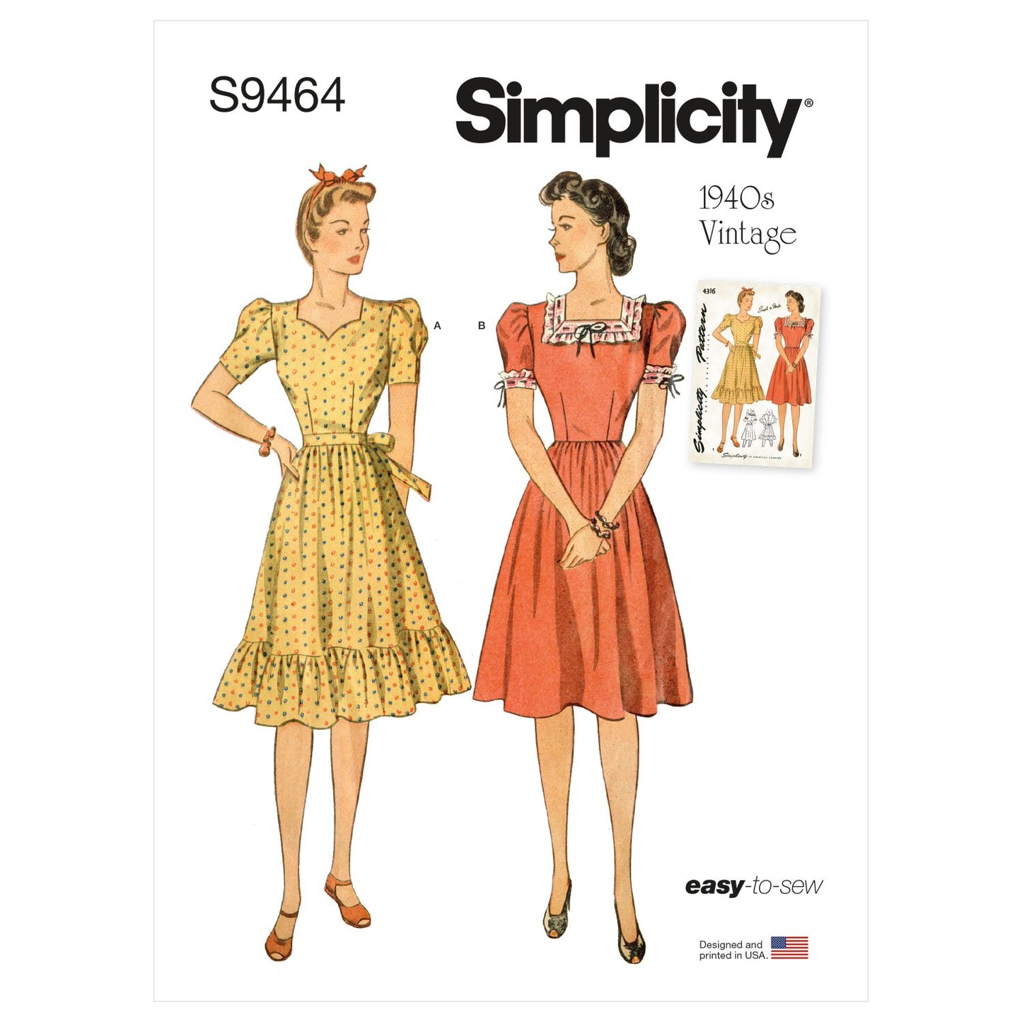 Symønster Simplicity 9464 - Kjole Vintage - Dame | Bilde 5