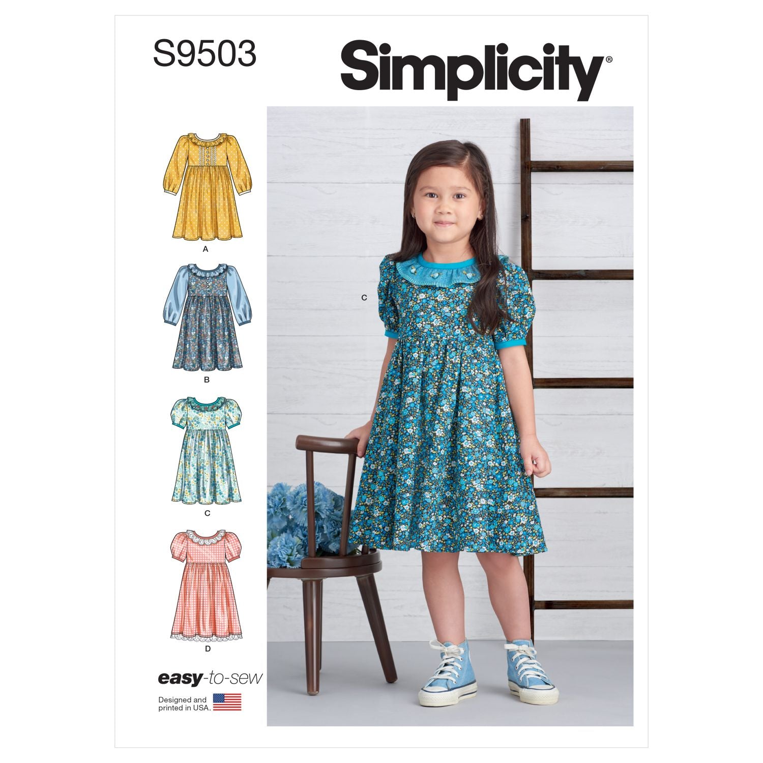 Symønster Simplicity 9503 - Kjole - Jente | Bilde 8