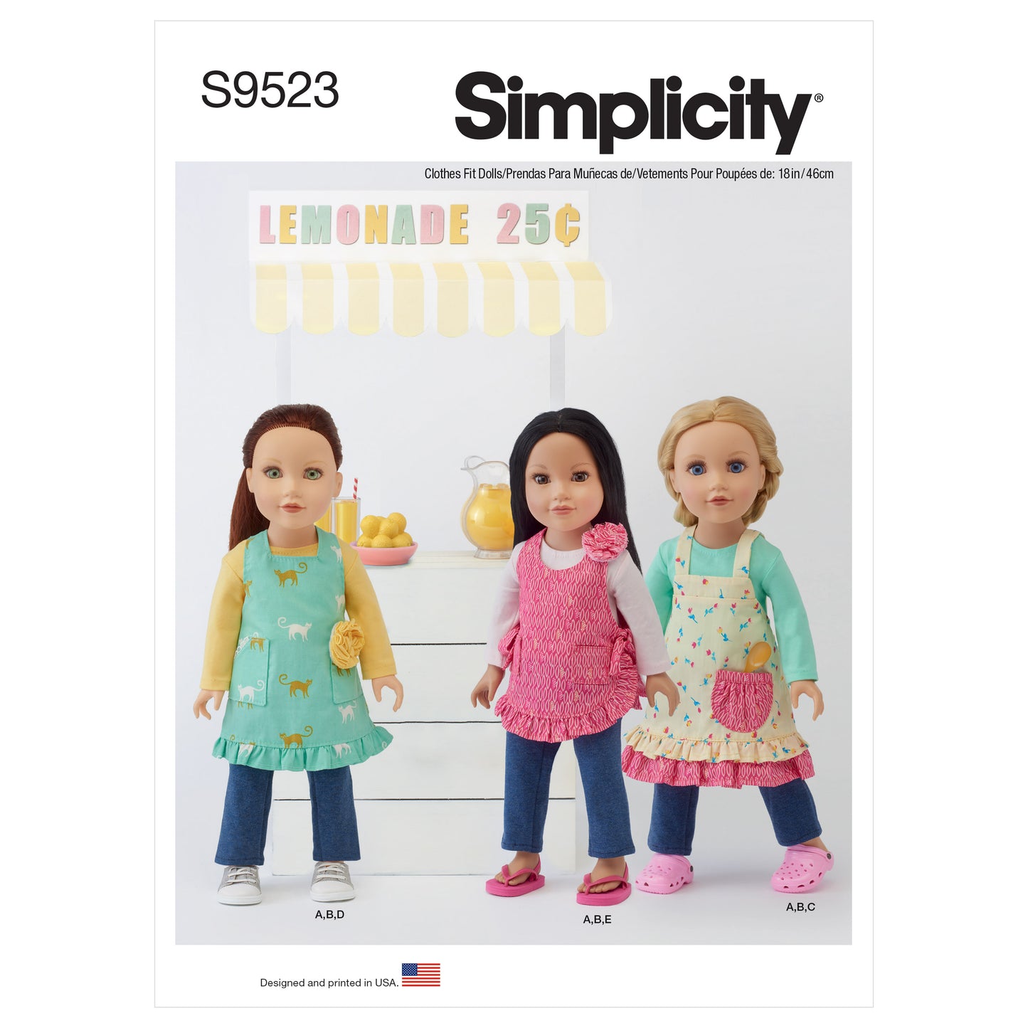 Symønster Simplicity 9523 - Dukkeklær | Bilde 4