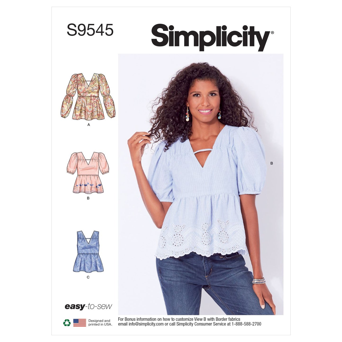 Symønster Simplicity 9545 - Topp Bluse - Dame | Bilde 6