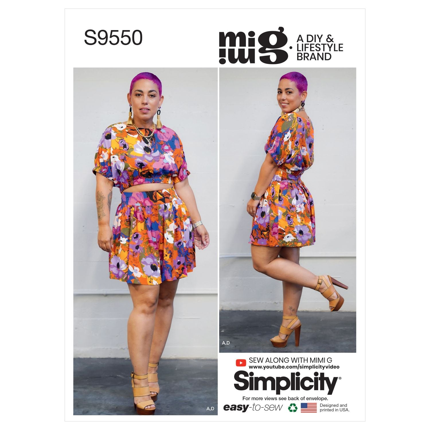 Symønster Simplicity 9550 - Topp Skjørt Shorts - Dame | Bilde 4
