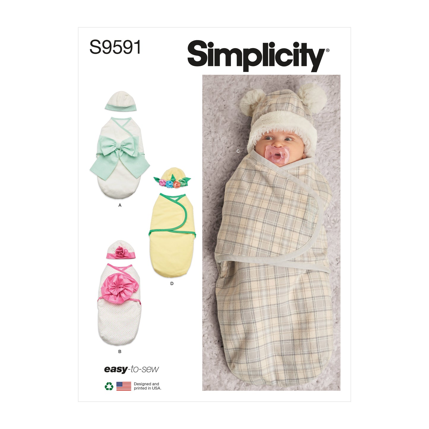 Symønster Simplicity 9591 - Baby - Hatt | Bilde 8