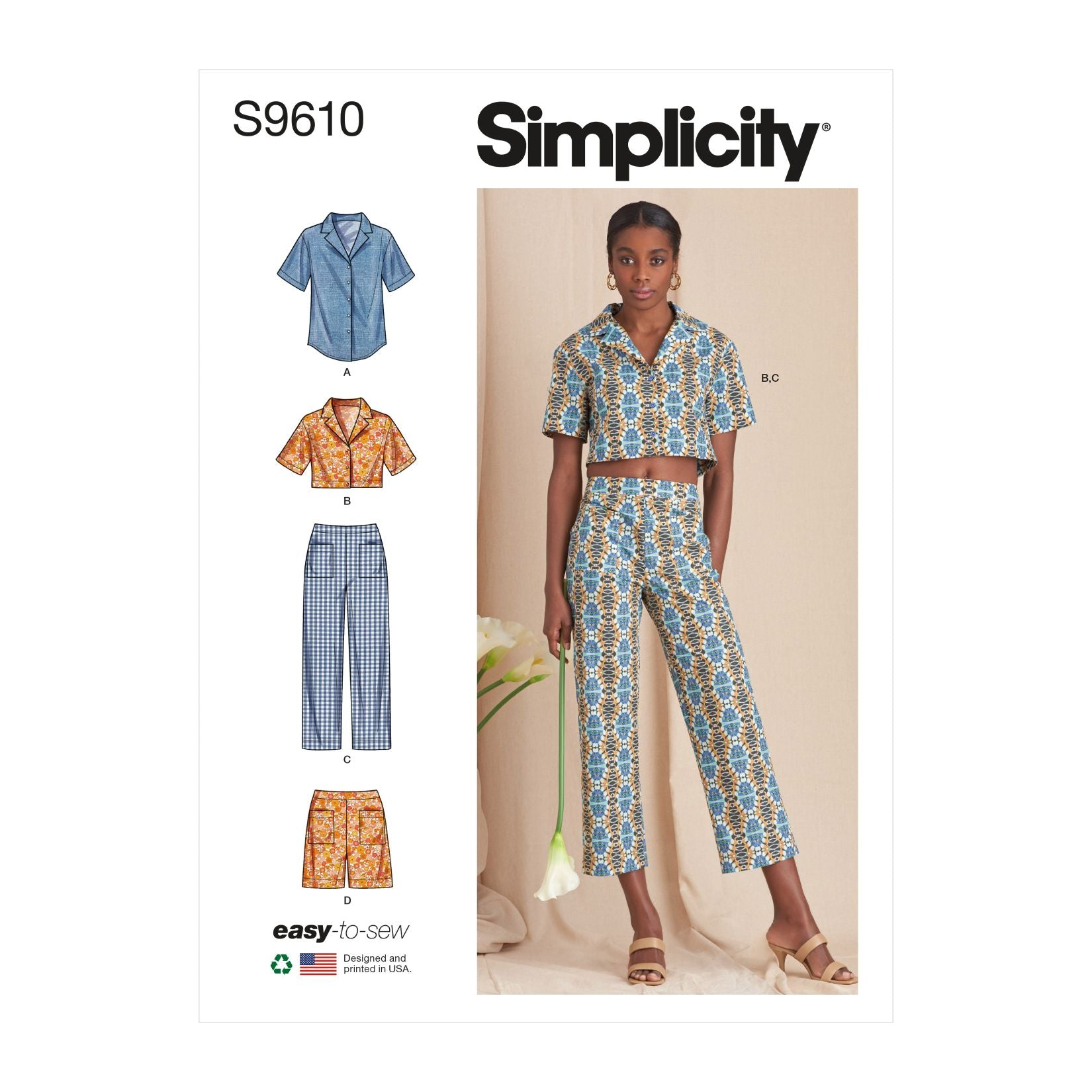 Symønster Simplicity 9610 - Bukse Skjorte Shorts - Dame | Bilde 7