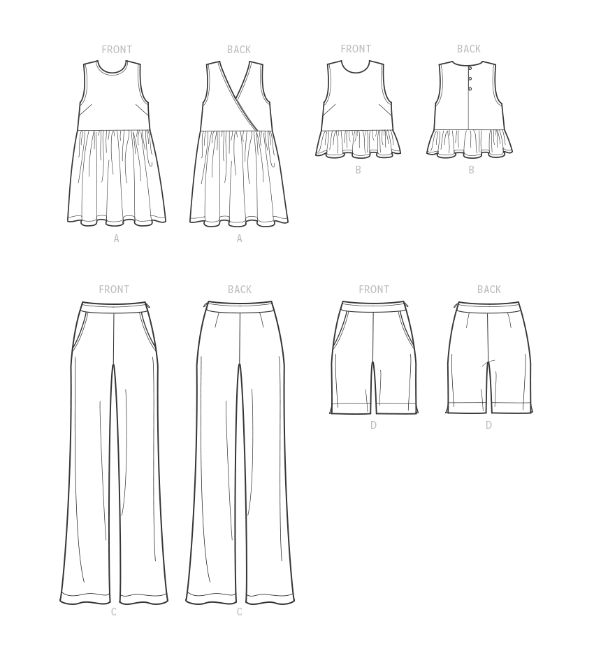 Symønster Simplicity 9611 - Topp Tunika Bukse Shorts - Dame | Bilde 8
