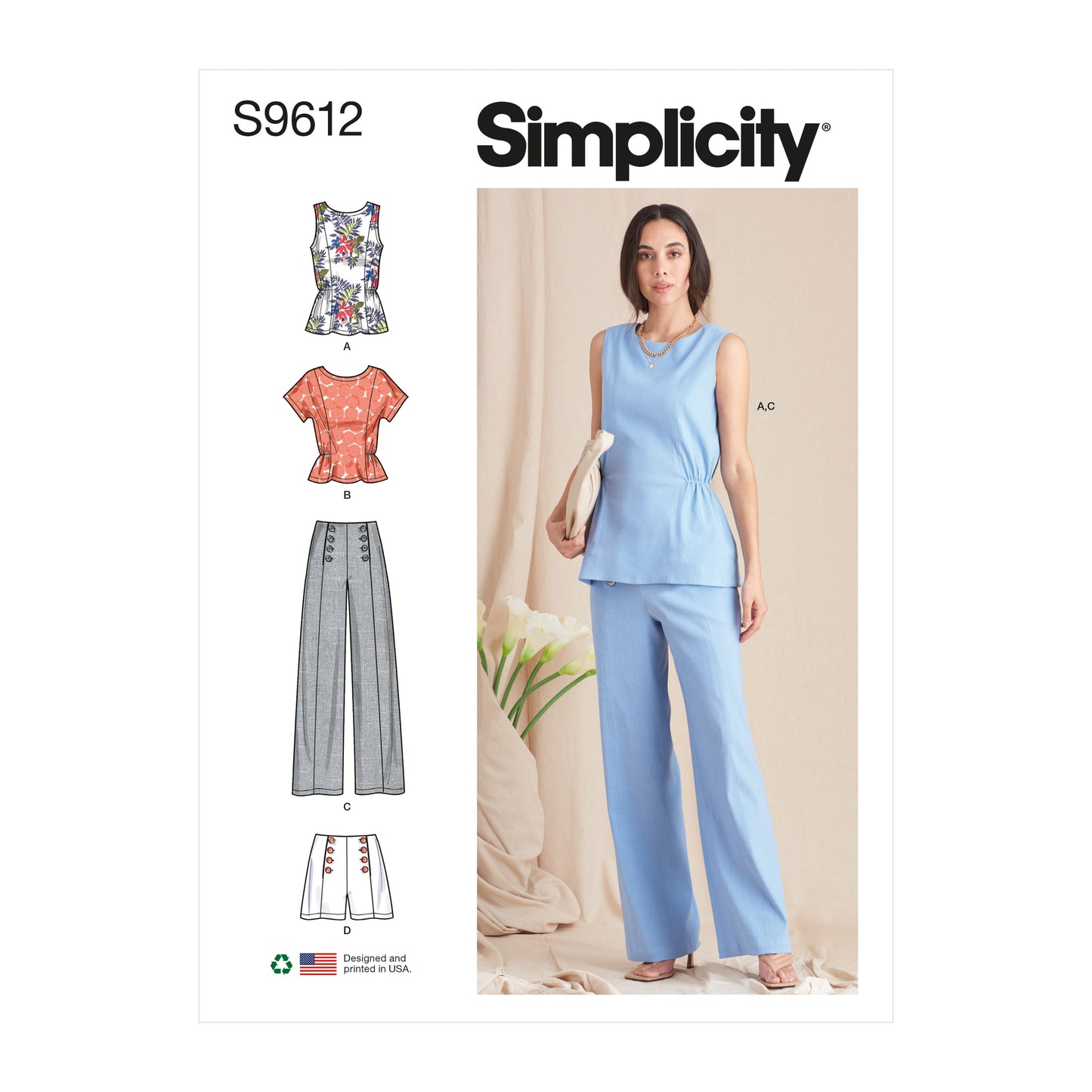 Symønster Simplicity 9612 - Topp Bukse Shorts - Dame | Bilde 7