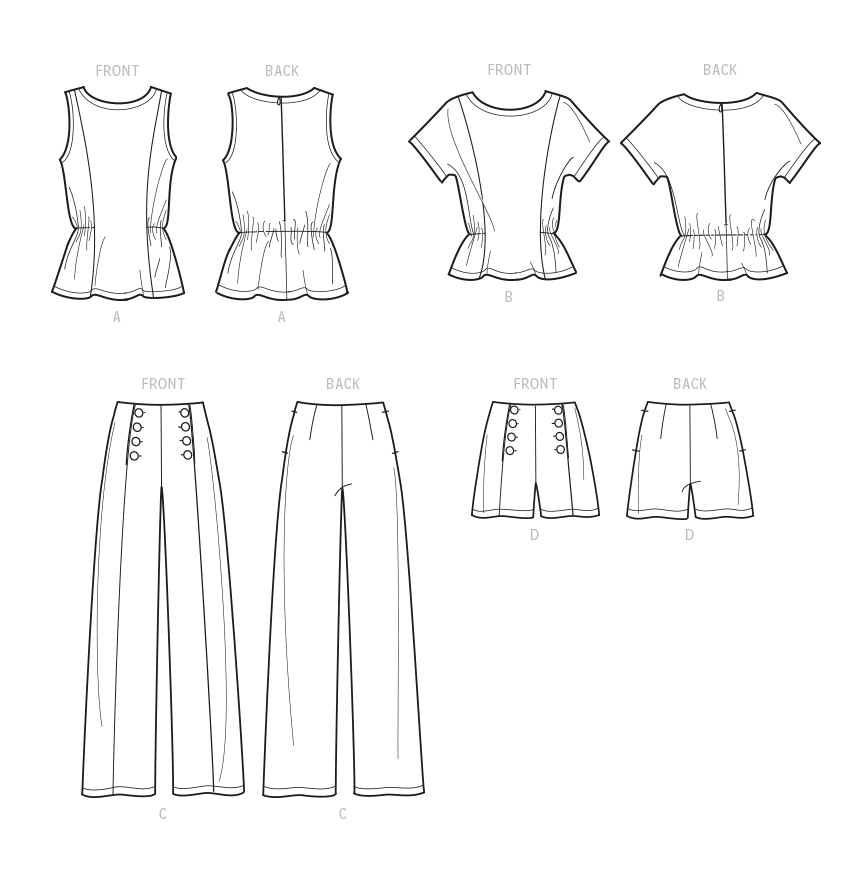 Symønster Simplicity 9612 - Topp Bukse Shorts - Dame | Bilde 9