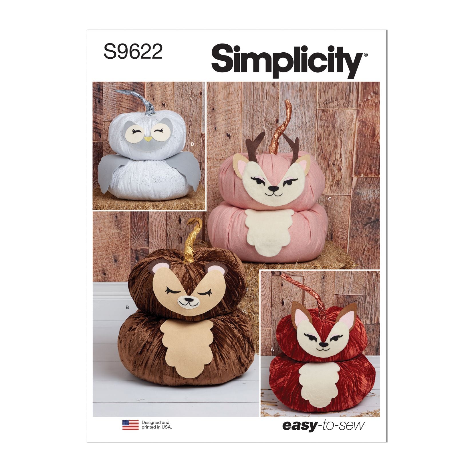 Symønster Simplicity 9622 - Plush Pumpkin Animals | Bilde 4