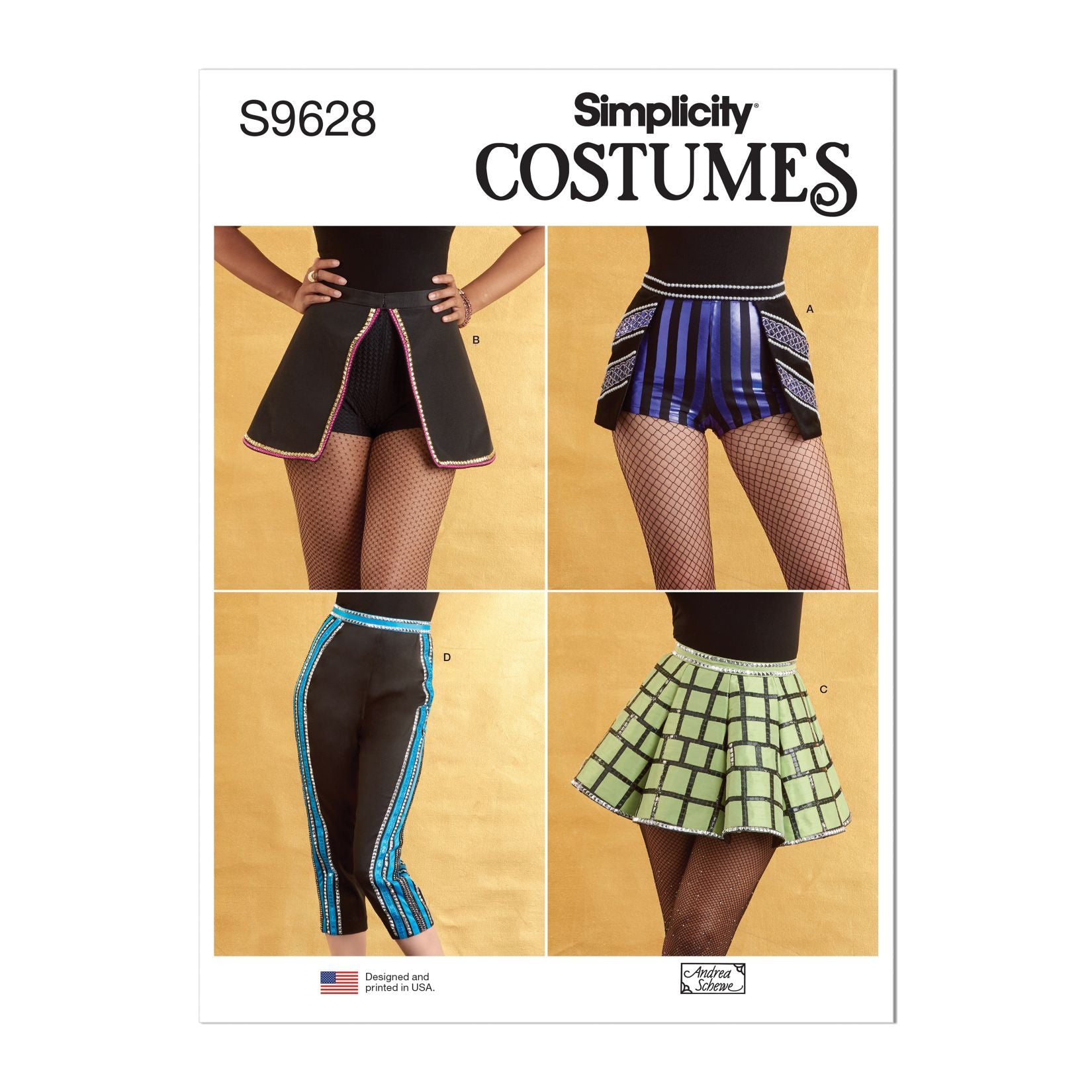 Symønster Simplicity 9628 - Bukse Kostyme Skjørt Shorts - Dame - Karneval | Bilde 6
