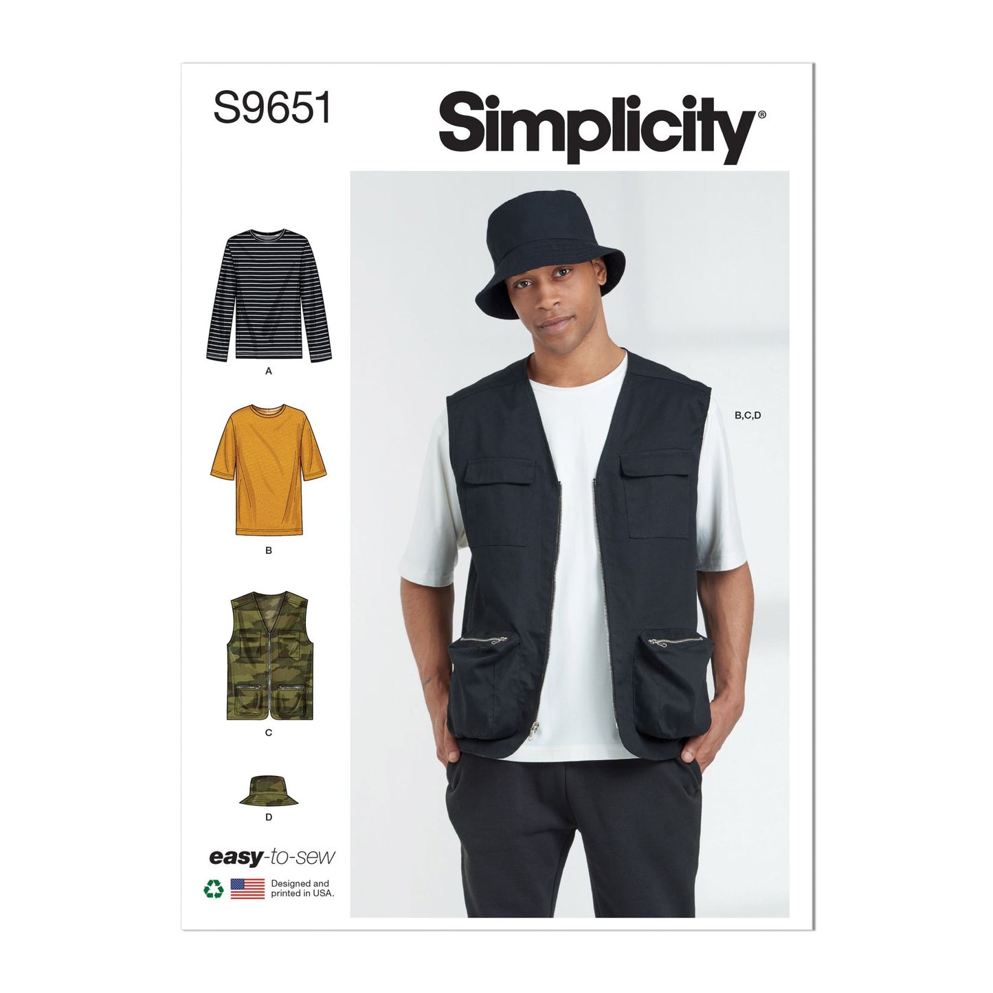 Symønster Simplicity 9651 - Topp Vester - Hatt | Bilde 7