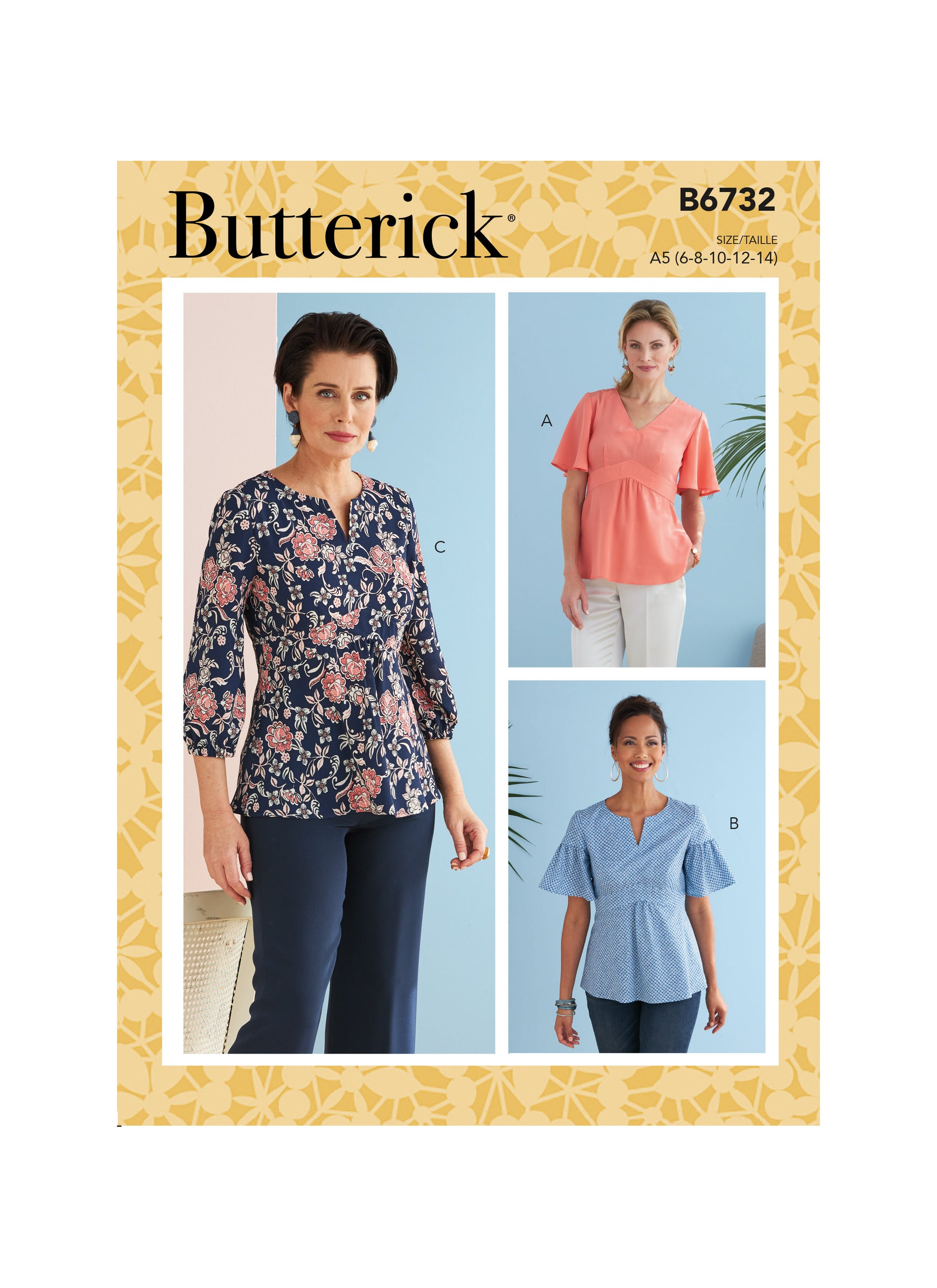 Symønster Butterick 6732 - Topp Bluse - Dame | Bilde 3