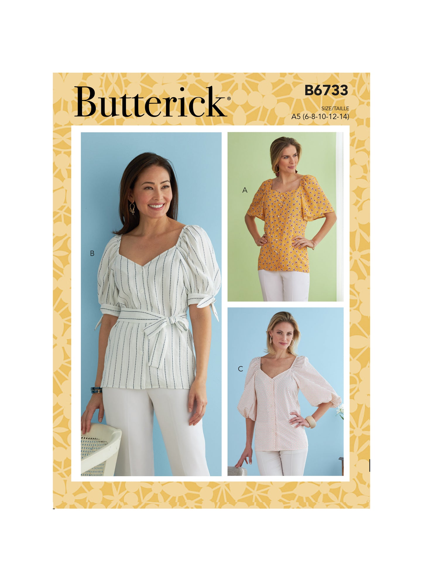 Symønster Butterick 6733 - Topp Bluse - Dame | Bilde 3