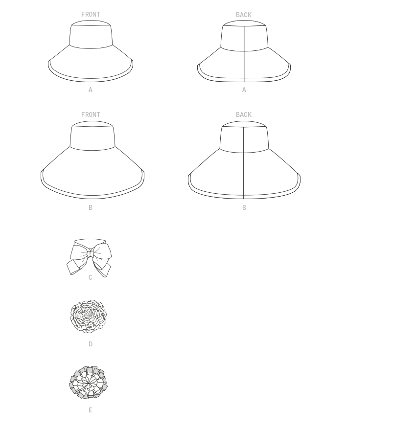 Symønster Butterick 6741 - Dame - Hatt | Bilde 4