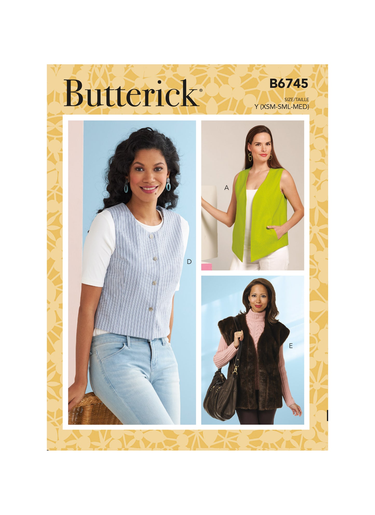 Symønster Butterick 6745 - Vester - Dame | Bilde 3