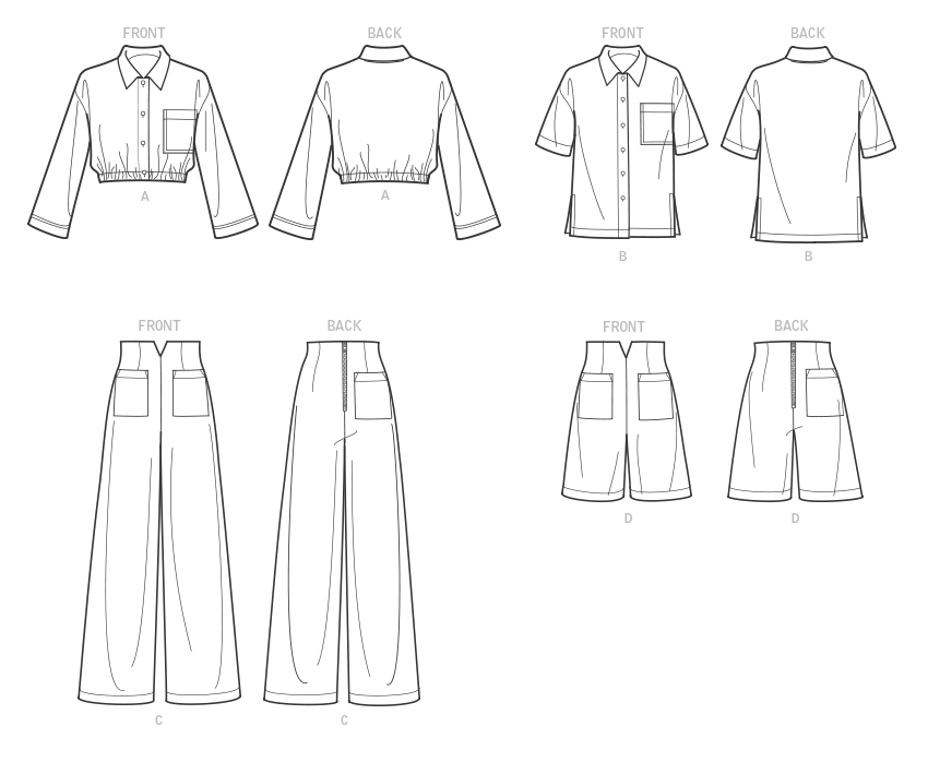 Symønster Butterick 6880 - Bukse Skjorte Shorts - Dame | Bilde 5