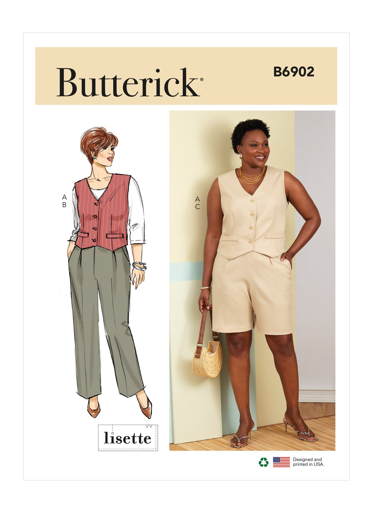 Symønster Butterick 6902 - Bukse Shorts Vester - Dame | Bilde 5