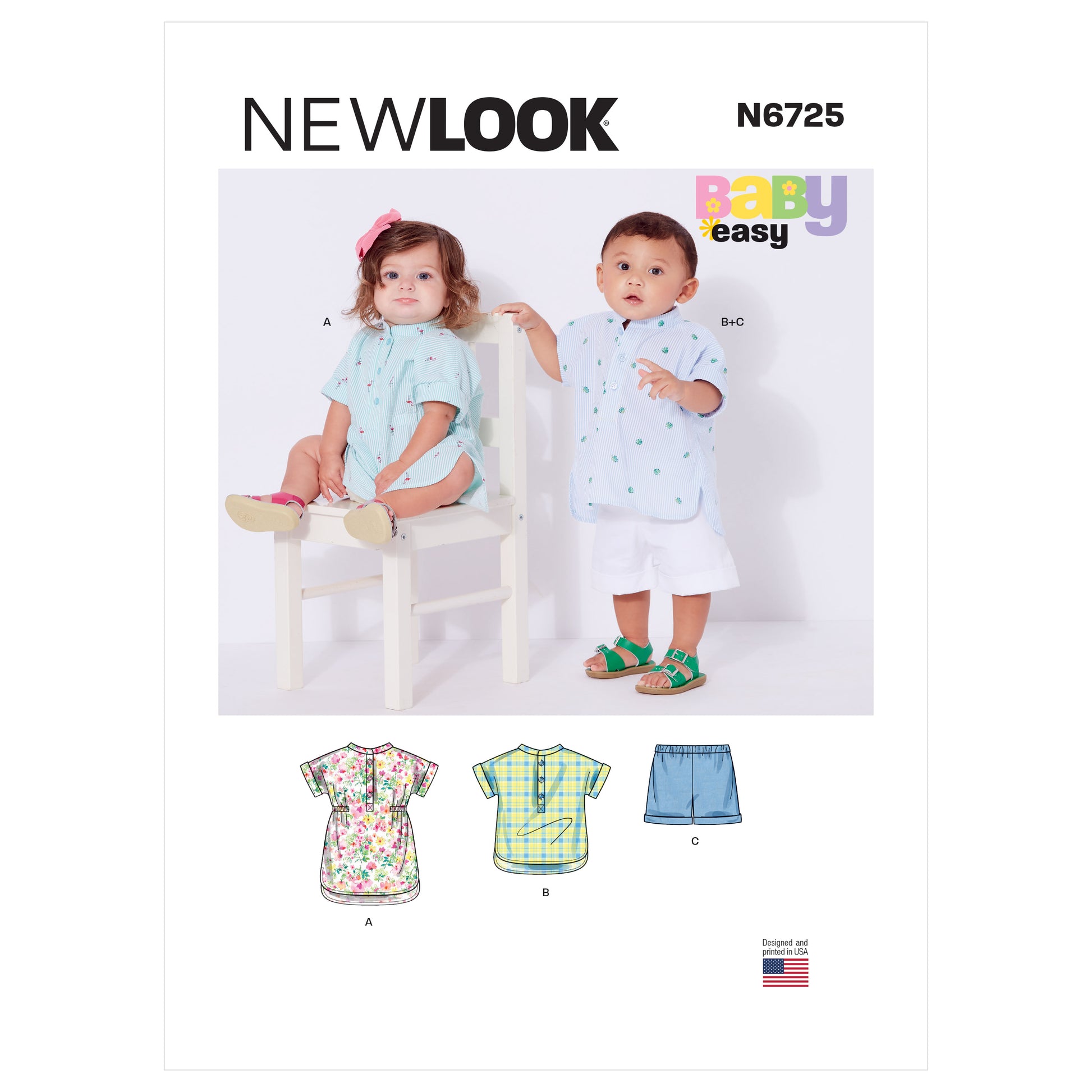 Symønster New Look 6725 - Kjole Topp Shorts - Baby | Bilde 7