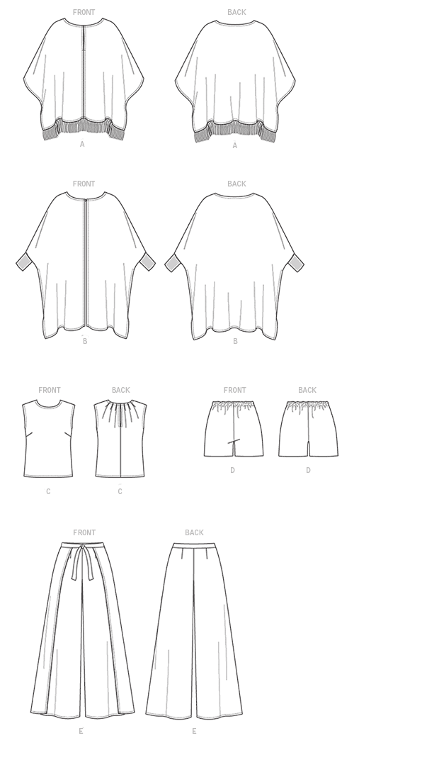 Symønster Vogue Patterns 9191 - Topp Bukse Shorts Tunika - Dame | Bilde 9