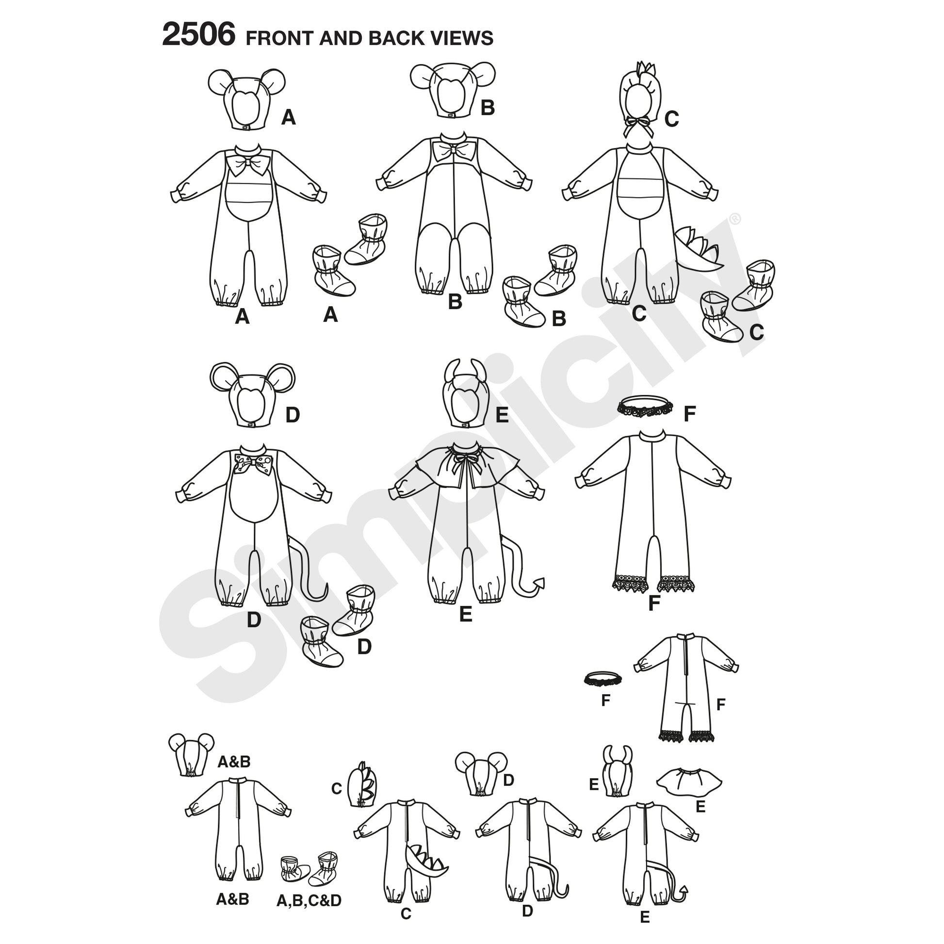 Symønster Simplicity 2506 - Kostyme - Baby - Karneval | Bilde 9