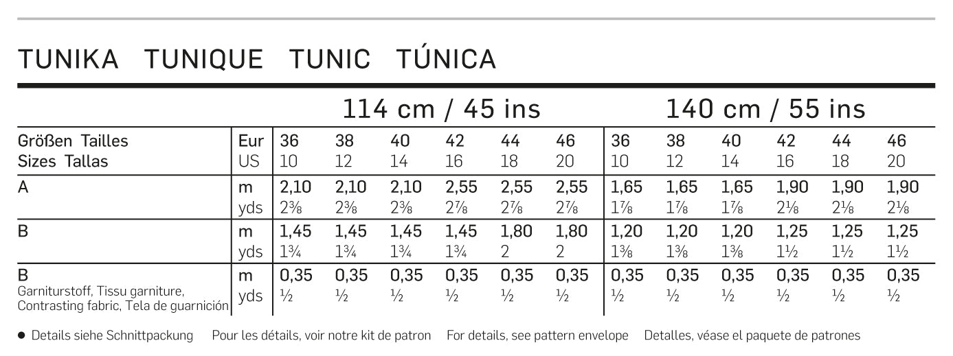Symønster PDF symønster - Burda 6633 - Topp Tunika - Dame | Bilde 4