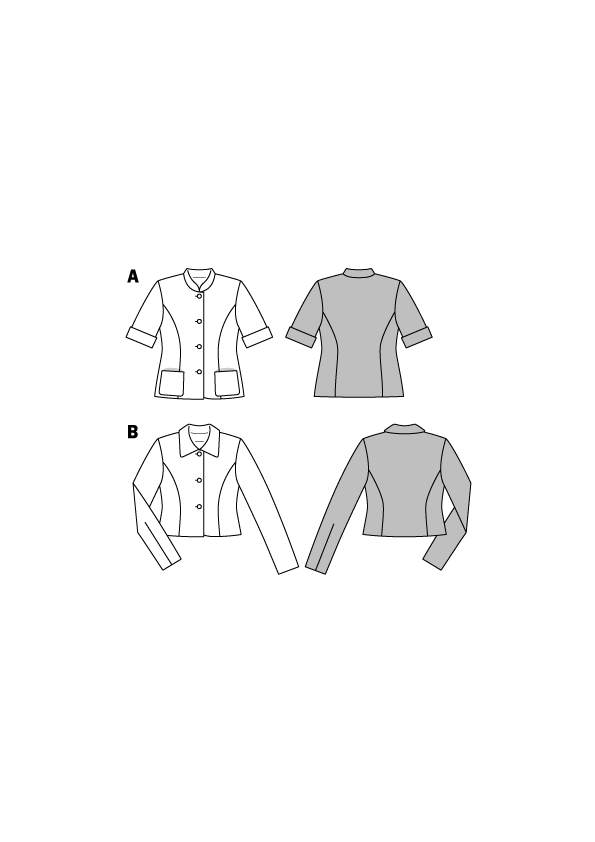 Symønster PDF symønster - Burda 6669 - Jakke Frakk Kostyme - Dame | Bilde 4
