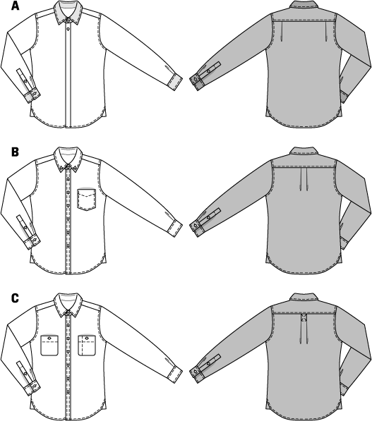Symønster Burda 6874 - Skjorte - Herre - Business | Bilde 5