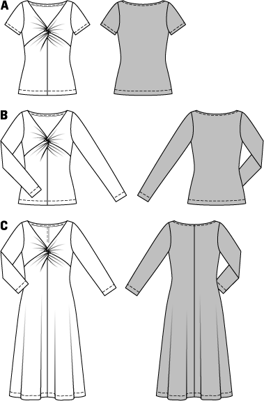 Symønster PDF symønster - Burda 6911 - Kjole Topp Skjorte - Dame | Bilde 4