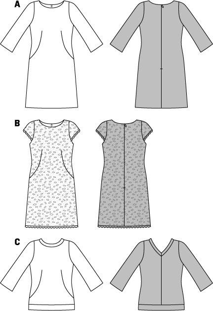 Symønster Burda 7031 - Kjole Skjorte - Dame | Bilde 4