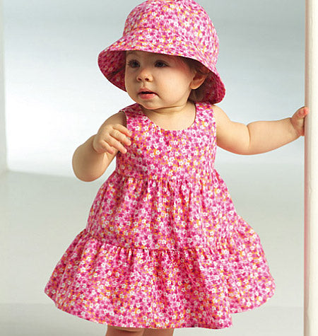 Symønster Butterick 5017 - Kjole Bukse - Baby - Hatt | Bilde 1