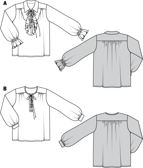 Symønster Burda 7332 - Skjorte Kostyme - Herre - Karneval | Bilde 4